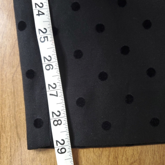 Talbots Hampshire Black Velvet Polka Dot Ankle Pant Size 16 Preppy Tailored Chic - Picture 7 of 12